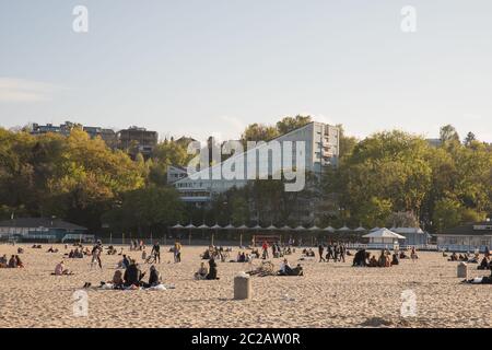 Gdynia, Poland 09 May 2020; dormitory in Gdynia located by the beach Stock Photo