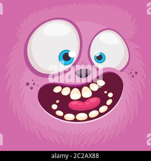 Monsters face cartoon creature avatar illustration vector stock Stock Vector