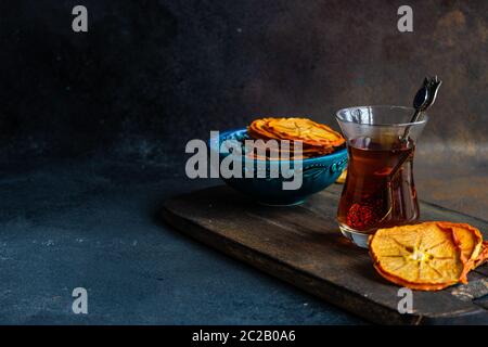 Turkish tea in glass Stock Photo