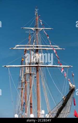Detail on board of a sailing training ship Stock Photo