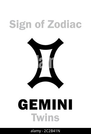 Astrology: Sign of Zodiac GEMINI (The Twins) Stock Photo