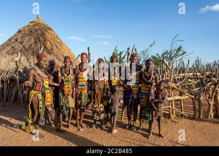 Hamar Tribe of the Omo River Valley, Southwestern Ethiopia Stock Photo