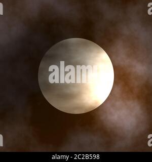 pale moon clouds background Stock Photo