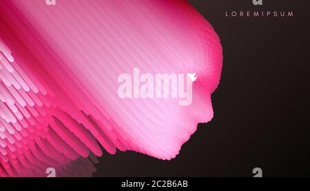 Abstract digital human face. Glitch technique portrait. Conceptual vector illustration. Stock Vector