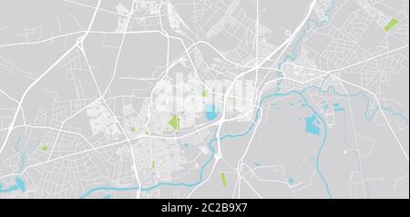 Urban vector city map of Vereeniging, South Africa. Stock Vector