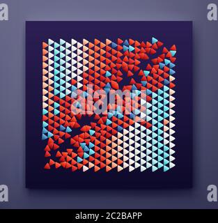 Vector illustration for science, chemistry or education. Irregular array or matrix of random triangles. Stock Vector