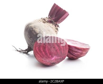 Tasty raw beetroot. Sliced beetroot isolated on white background. Stock Photo