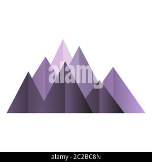 Purple mountains low poly style. Polygonal shapes. Vector isolated illustration Stock Vector