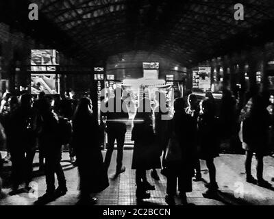 Event at Abandoned Old Train Station, Montevideo, Uruguay Stock Photo