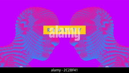 Two opponents facing each other. Conflict of interest. People talk face to face. The concept of rivalry. Vector Illustration for advertising, marketin Stock Vector
