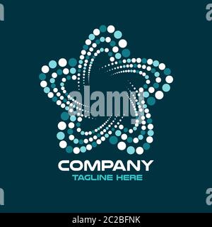 Media star of dots logo.Vector illustration. Stock Vector