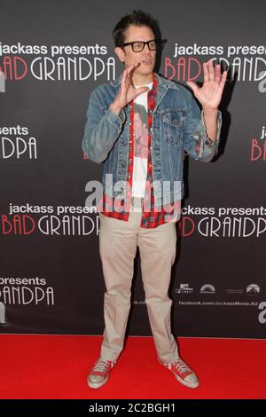 Johnny Knoxville ‘Irving Zisman’ arrives on the red carpet for the special screening of Jackass Presents: Bad Grandpa at Event Cinemas, George Street Stock Photo