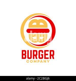 Burger and letter B logo.Vector illustration. Stock Vector