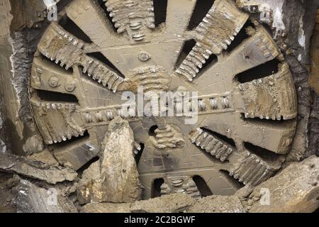 Tunnel Boring Machine front element Stock Photo