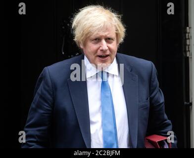 London, UK. 17th June, 2020. Prime Minister, Boris Johnson, leaves 10 Downing Street to go to The Houses of Parliament for Prime Minister's Questions. Credit: Tommy London/Alamy Live News Stock Photo