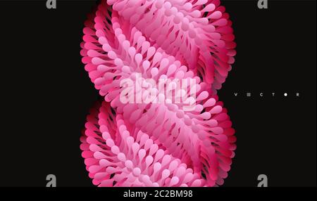 Array with dynamic particles. Vector art illustration. Composition with motion effect. Stock Vector