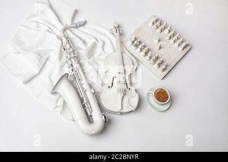 Still Life With Musical Instruments Stock Photo