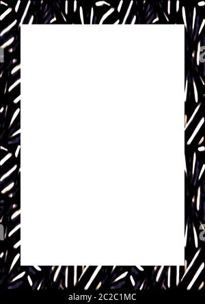 White Frame with Decorated Borders Stock Photo