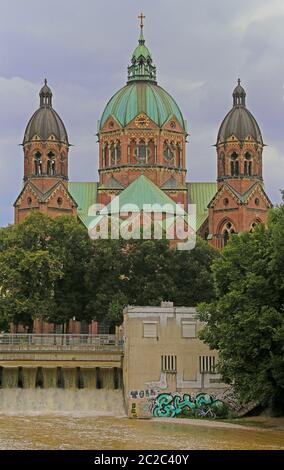 Evangelical St. Luke's Church in Munich Stock Photo