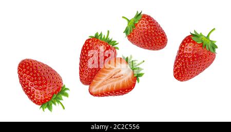 Strawberries isolated on white background with clipping path Stock Photo