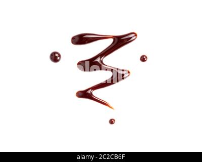 Chocolate sauce isolated on white background Stock Photo