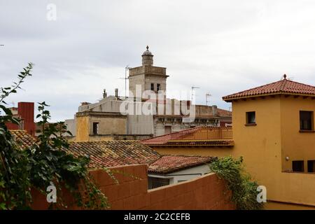 View on Malgrat de Mar from Parc del Castell, Spain Stock Photo