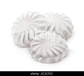 Vanilla marshmallow, traditional russian zephyr isolated on white background Stock Photo