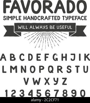 Simple handcrafted typeface, alphabet Stock Vector