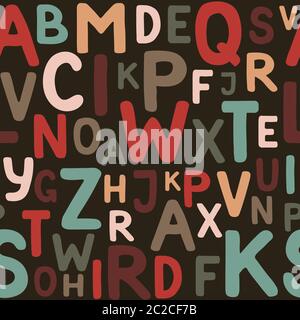 Seamless pattern of multi-colored letters Stock Vector