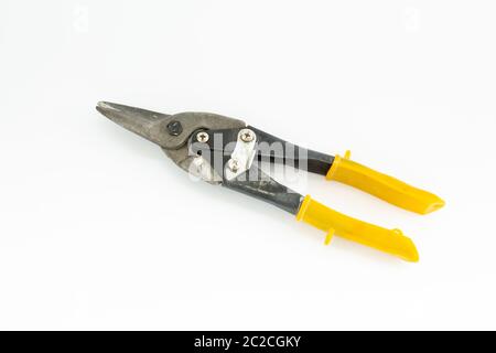 metal cutting pliers on white background Stock Photo