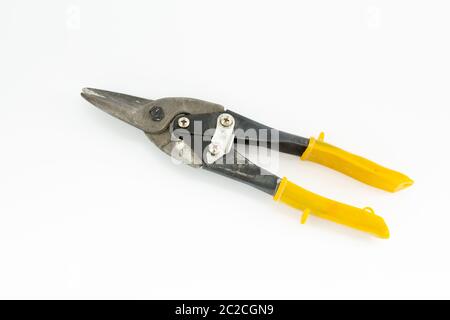 metal cutting pliers on white background Stock Photo
