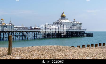 EASTBOURNE, EAST SUSSEX/UK - JUNE 16 : View of Eastbourne Pier in East Sussex on June 16, 2020 Stock Photo