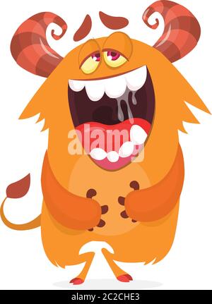 Singing monster illustration. Stock Clipart Stock Vector