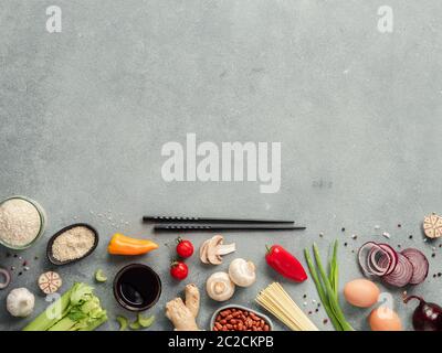 Asian chinese ingredients, copy space. Stock Photo