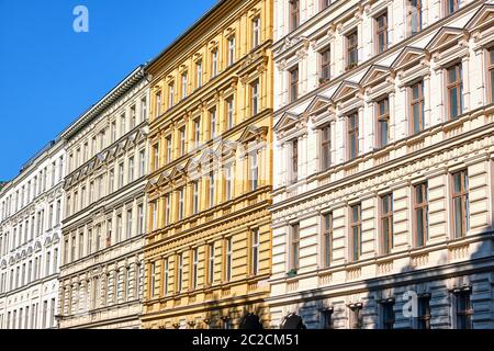 Renovated old apartment houses at the Prenzlauer Berg district in Berlin Stock Photo