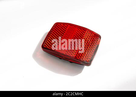red reflective bicycle on a white background Stock Photo