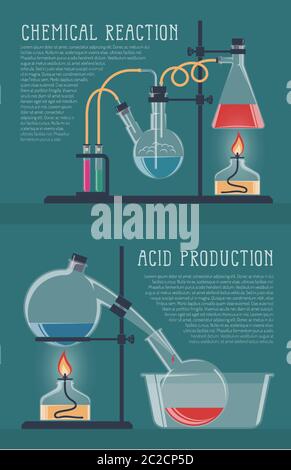 simple chemical reactions Stock Vector