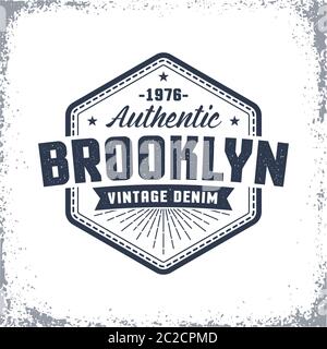 Brooklyn vintage logo with grunge effect Stock Vector