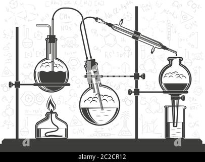 Composition of flasks Stock Vector