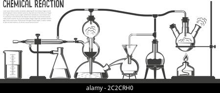 complex chemical process Stock Vector