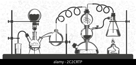 Chemical reaction consisting Stock Vector
