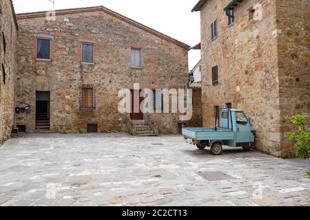 a small truck on the street of an old Italian town Stock Photo