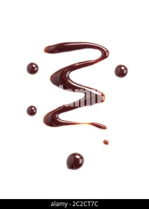 Chocolate sauce isolated on white background Stock Photo