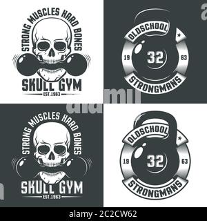 Retro logos for gym Stock Vector