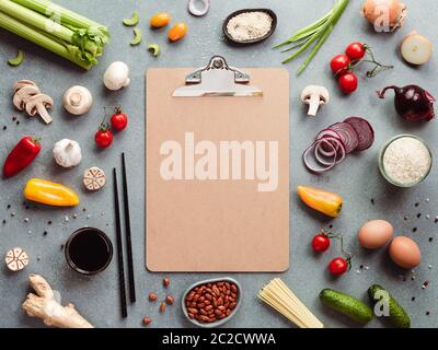 Asian chinese ingredients, copy space. Stock Photo