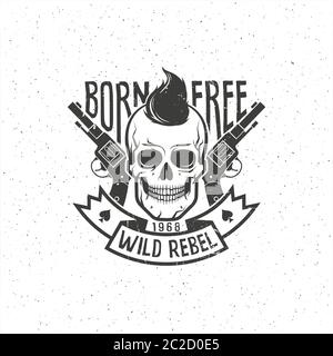 Rebel skull with pistols Stock Vector