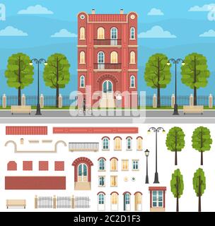 Vector Buildings Set. Flat Design Houses set Isolated on White ...