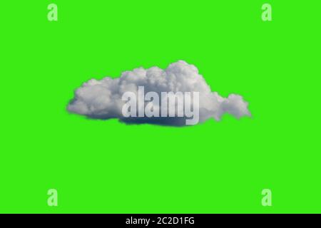White Cloud on Green Sky or Background. Stock Photo