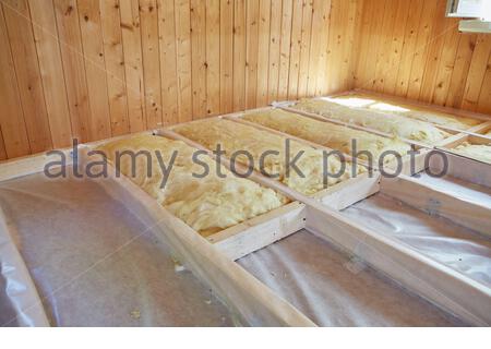 floor thermal insulation under modern alamy mineral fitting layer using stage