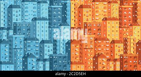 Multi-storey houses seamless vector pattern Stock Vector